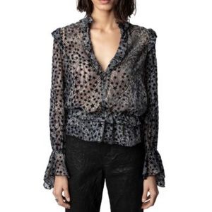 Tuya Ruffle Trim Burnout Blouse
Zadig & Voltaire color Noir